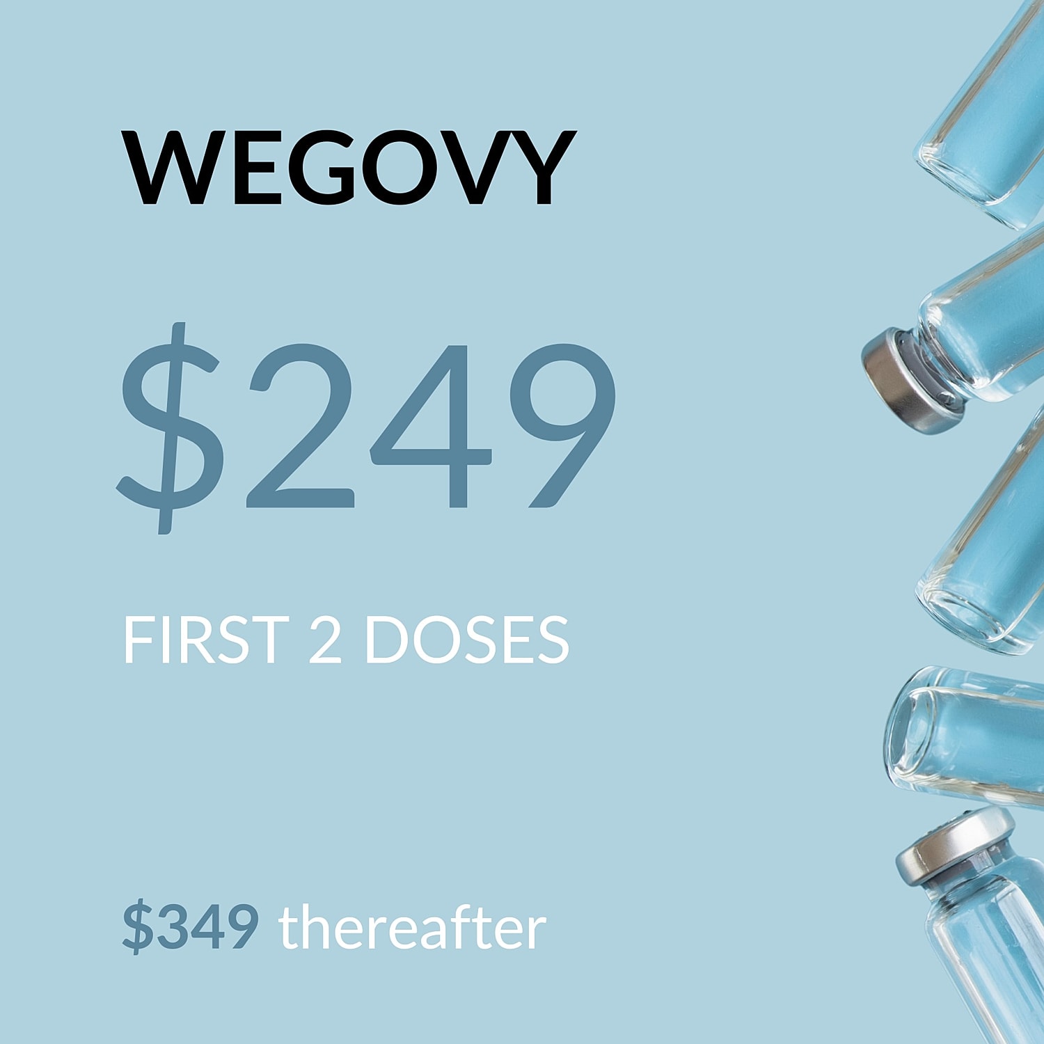 Wegovy pricing for first two doses displayed.