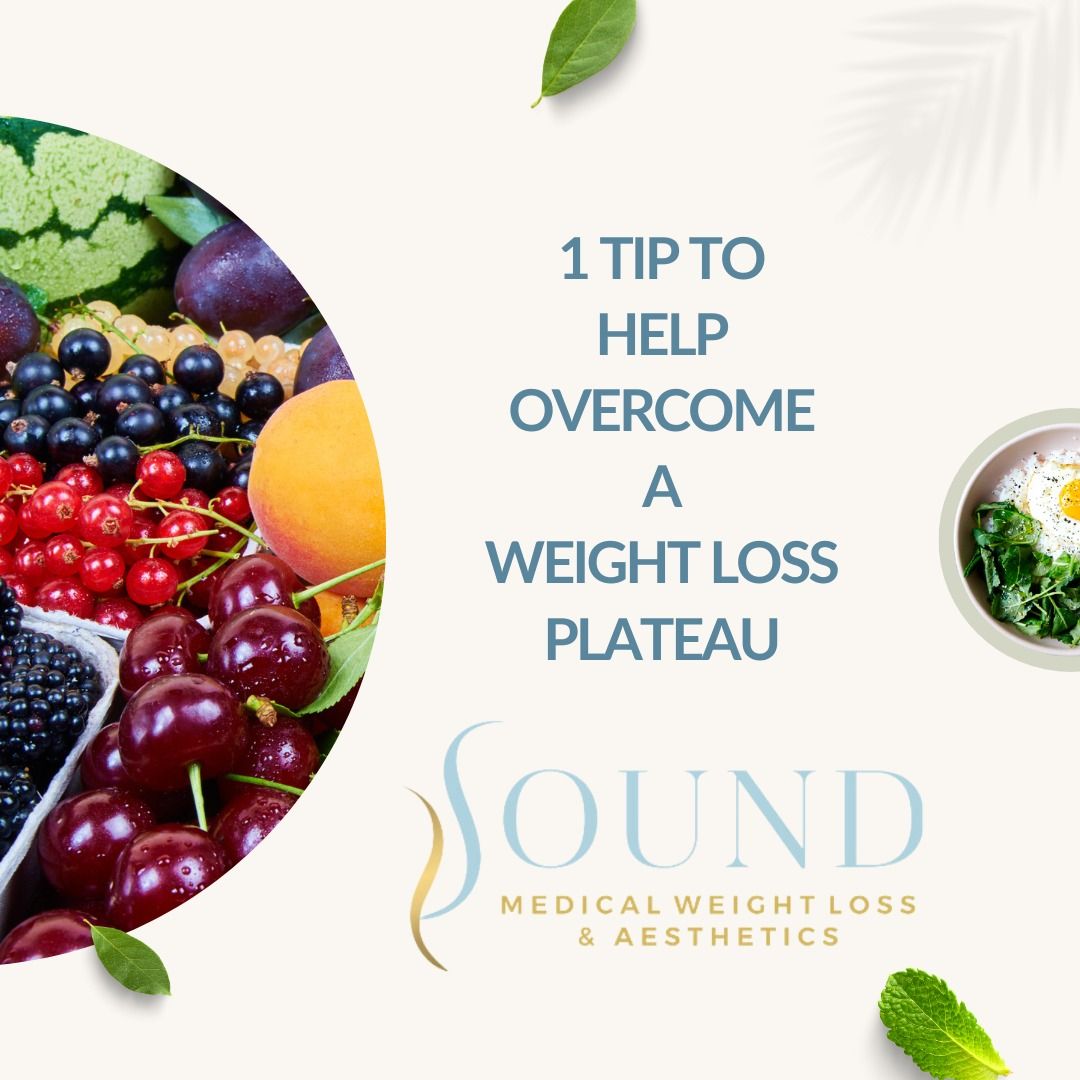 Colorful fruits promoting weight loss tips.