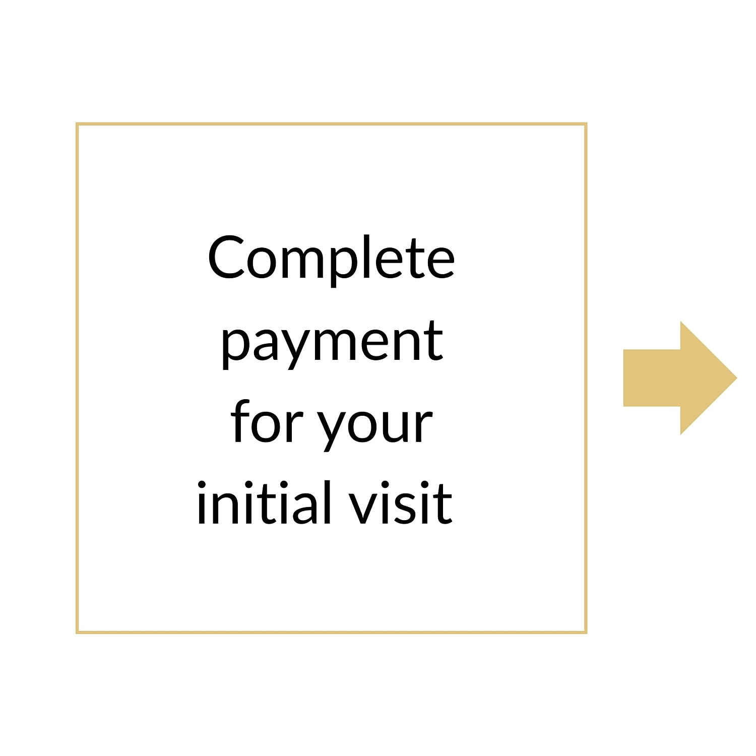 Payment instructions for initial visit.