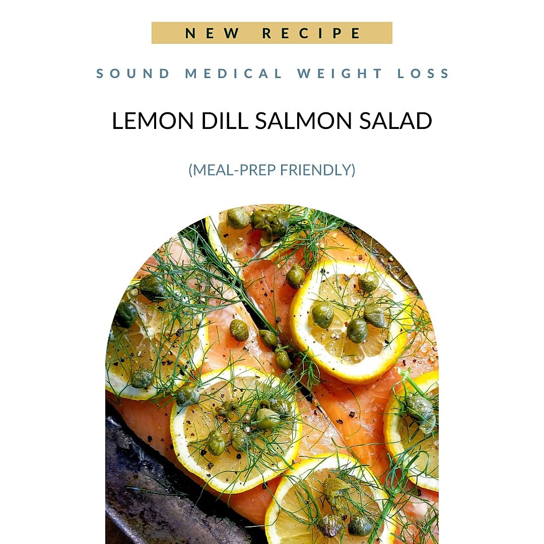 Lemon dill salmon salad recipe for meal prep.